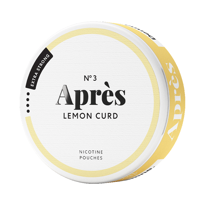 Après Lemon Curd Extra Strong 8.3mg — 8.3mg nicotine per pouch, slim format, 20 pouches