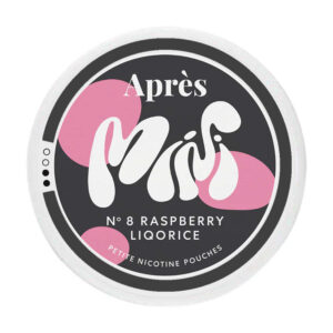 Apres Raspberry Liqorice 3.2mg Nicotine Pouches — 3.2mg nicotine per pouch, mini format, 20 pouches