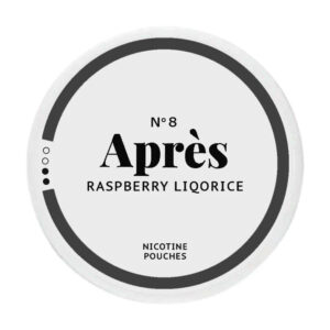 Apres Raspberry Liqorice 4.4mg Nicotine Pouches — 4.4mg nicotine per pouch, slim format, 20 pouches