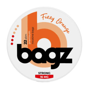 BAGZ Fizzy Orange 11.3mg Nicotine Pouches — 11.3mg nicotine per pouch, slim format, 22 pouches