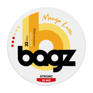 BAGZ Mango Lassi 11.3mg Nicotine Pouches — 11.3mg nicotine per pouch, slim format, 22 pouches