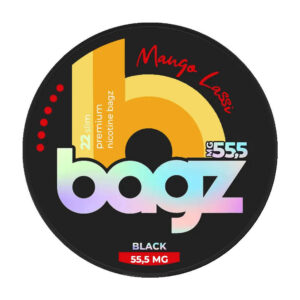 BAGZ Mango Lassi 39.4mg Nicotine Pouches — 39.4mg nicotine per pouch, slim format, 22 pouches