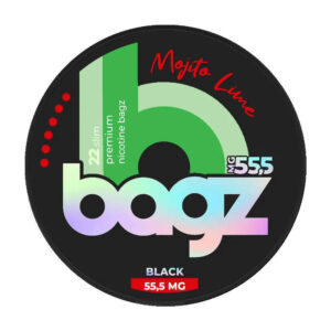 BAGZ Mojito Lime 38.1mg Nicotine Pouches — 38.1mg nicotine per pouch, slim format, 22 pouches