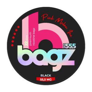 BAGZ Pink Melon Ice 39.4mg Nicotine Pouches — 39.4mg nicotine per pouch, slim format, 22 pouches