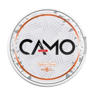 CAMO Spicy Citrus 6mg Nicotine Pouches — 6mg nicotine per pouch, slim format, 20 pouches