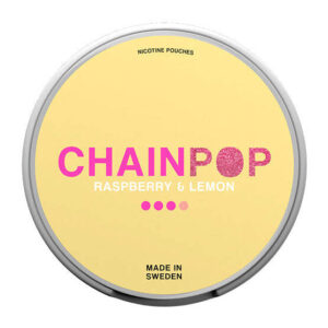 CHAINPOP - Raspberry & Lemon — 5mg nicotine per pouch, slim format, 20 pouches
