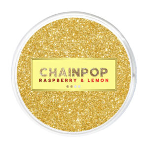 Chainpop Raspberry & Lemon 5mg Nicotine Pouches — 5mg nicotine per pouch, slim format, 20 pouches