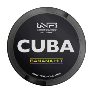 Cuba Banana Hit 43mg Nicotine Pouches — 43mg nicotine per pouch, slim format, 20 pouches
