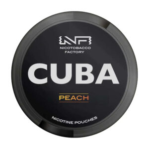 Cuba Peach 43mg Nicotine Pouches — 43mg nicotine per pouch, slim format, 20 pouches