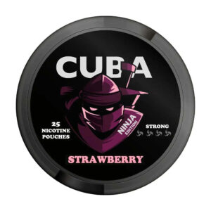 Cuba Strawberry 16.5mg Nicotine Pouches — 16.5mg nicotine per pouch, slim format, 25 pouches