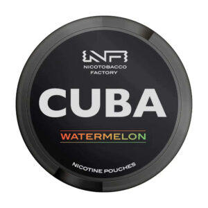 Cuba Watermelon 43mg Nicotine Pouches — 43mg nicotine per pouch, slim format, 20 pouches