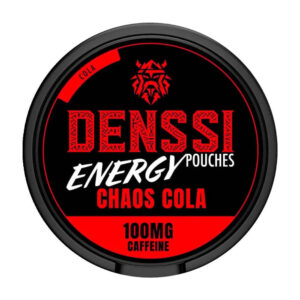 Denssi Chaos Cola 100mg Nicotine Pouches — 100mg nicotine per pouch, slim format, 15 pouches