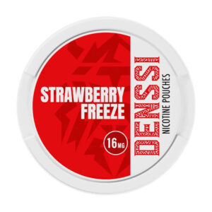 Denssi Strawberry Freeze 11.2mg Nicotine Pouches — 11.2mg nicotine per pouch, slim format, 20 pouches