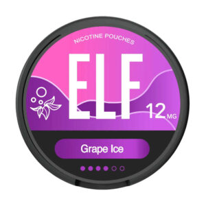 ELF Grape Ice 12mg Nicotine Pouches — 12mg nicotine per pouch, slim format, 20 pouches