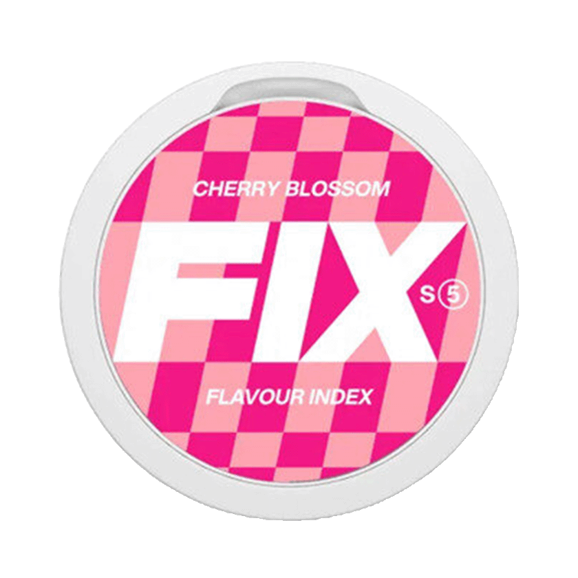 FIX Cherry Blossom 11.5mg — 11.5mg nicotine per pouch, slim format, 20 pouches