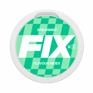 FIX Spearmint 8.4mg — 8.4mg nicotine per pouch, slim format, 20 pouches