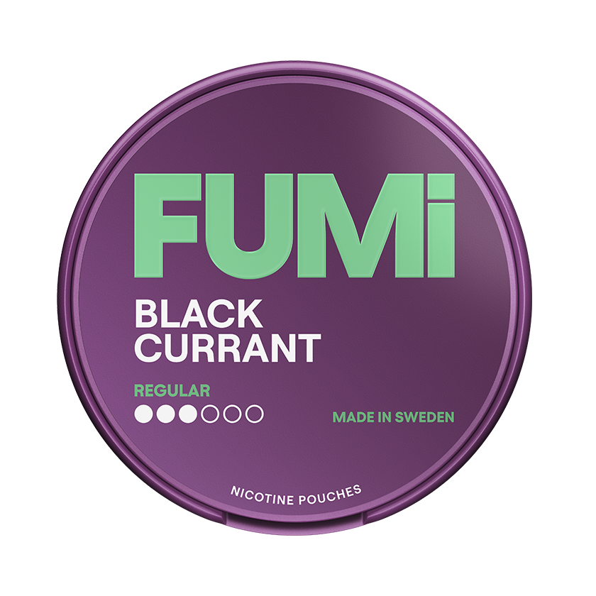 FUMi Blackcurrant Regular 4mg — 4mg nicotine per pouch, regular format, 20 pouches