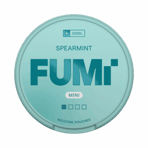 FUMi Spearmint Mini 4mg — 4mg nicotine per pouch, mini format, 20 pouches
