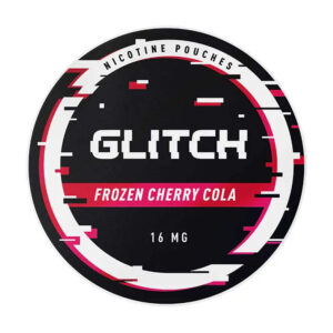 Glitch Frozen Cherry Cola 12.8mg Nicotine Pouches — 12.8mg nicotine per pouch, slim format, 20 pouches