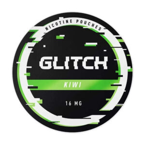 Glitch Kiwi 12.8mg Nicotine Pouches — 12.8mg nicotine per pouch, slim format, 20 pouches