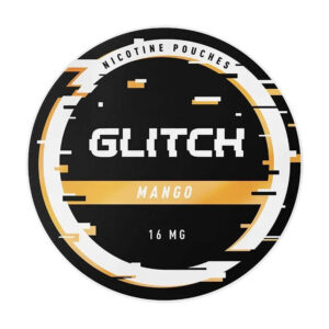 Glitch Mango 12.8mg Nicotine Pouches — 12.8mg nicotine per pouch, slim format, 20 pouches