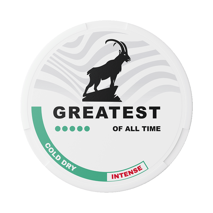 Greatest Cold Dry Intense 11,6mg — 11.6mg nicotine per pouch, slim format, 20 pouches