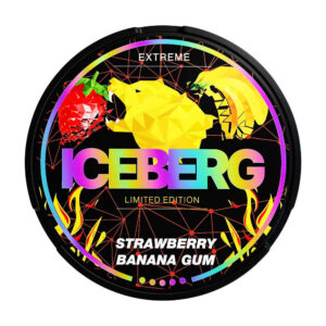 Iceberg Strawberry Banana Gum 40mg Nicotine Pouches — 40mg nicotine per pouch, slim format, 20 pouches