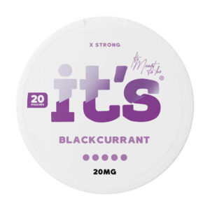 it's Blackcurrant 20mg Nicotine Pouches — 20mg nicotine per pouch, slim format, 20 pouches