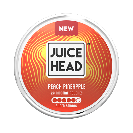 Juice Head Peach Pineapple Super Stong 14mg — 14mg nicotine per pouch, slim format, 20 pouches