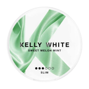 Kelly White Sweet Melon Mint 5mg Nicotine Pouches — 5mg nicotine per pouch, slim format, 20 pouches