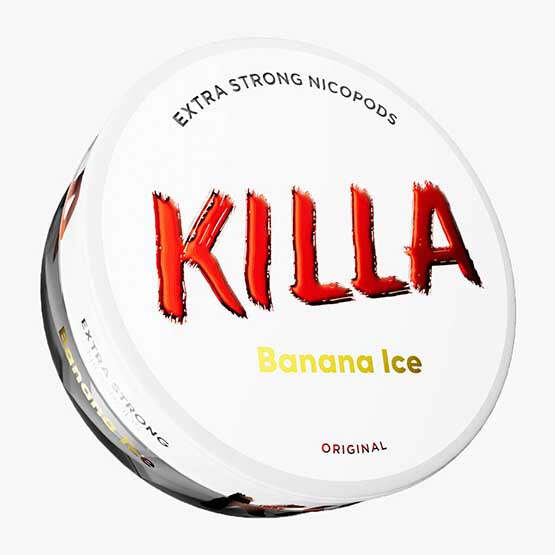 KILLA - Banana Ice — 12.8mg nicotine per pouch, slim format, 20 pouches