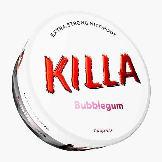 KILLA - Bubblegum — 12.8mg nicotine per pouch, slim format, 20 pouches