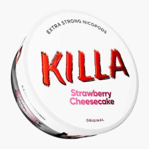 KILLA - Strawberry Cheesecake — 12.8mg nicotine per pouch, slim format, 20 pouches