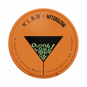 KLAR Afterglow Edition Oolong Melon Mini 6mg — 6.4mg nicotine per pouch, mini format, 20 pouches