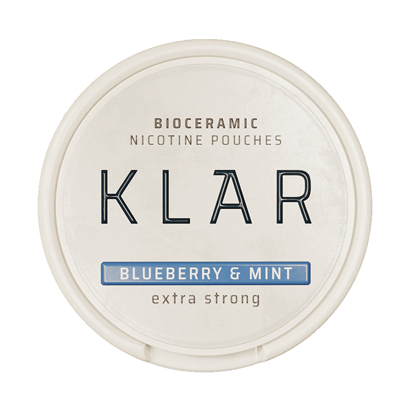 KLAR Blueberry & Mint Extra Strong Mini 9mg — 9.4mg nicotine per pouch, mini format, 20 pouches