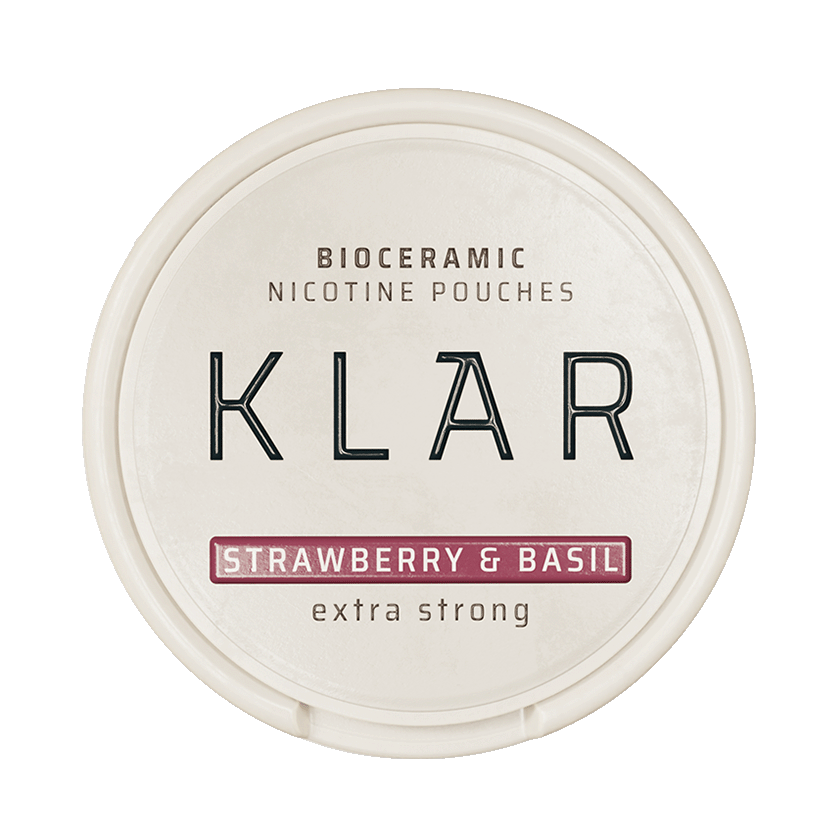 KLAR Strawberry & Basil Extra Strong Mini 9mg — 9.4mg nicotine per pouch, mini format, 20 pouches