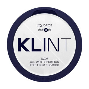 Klint Liquorice 8.4mg Nicotine Pouches — 8.4mg nicotine per pouch, slim format, 20 pouches