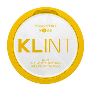 Klint Passionfruit 5.6mg Nicotine Pouches — 5.6mg nicotine per pouch, slim format, 20 pouches