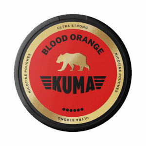KUMA Blood Orange Ultra Strong 11mg — 11mg nicotine per pouch, slim format, 20 pouches