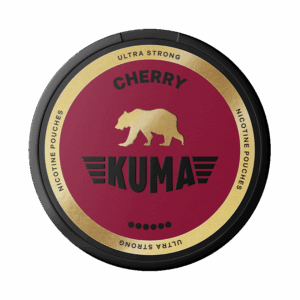 KUMA Cherry Ultra Strong 11mg — 11mg nicotine per pouch, slim format, 20 pouches