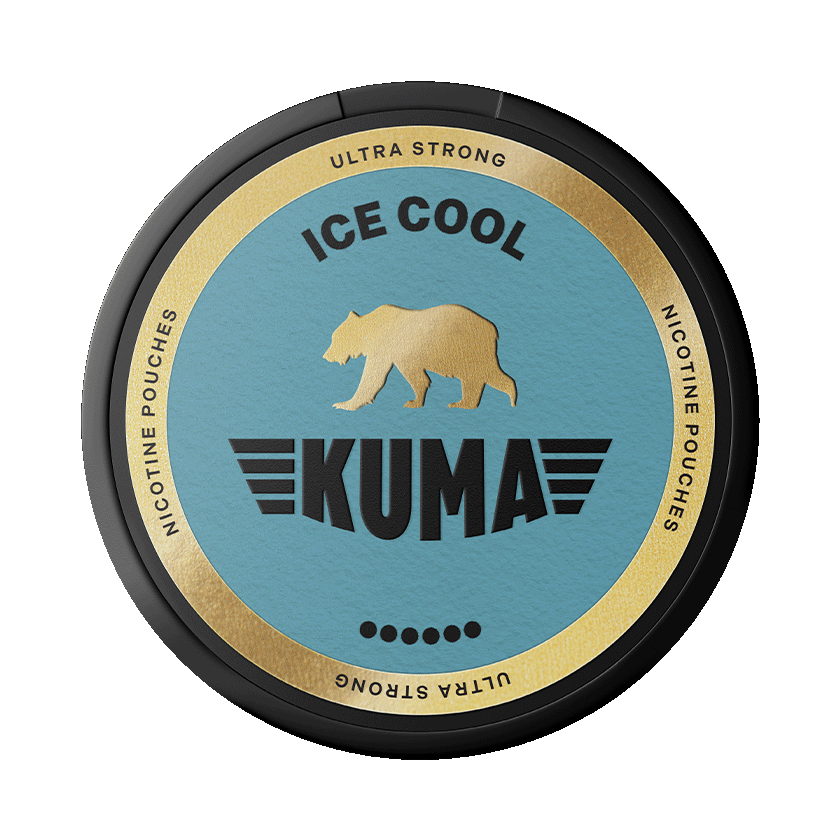 KUMA Ice Cool Ultra Strong 13.8mg — 13.8mg nicotine per pouch, slim format, 20 pouches