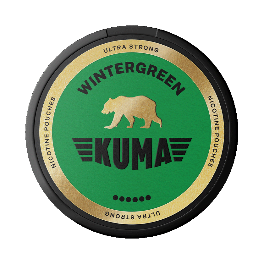 KUMA Wintergreen Ultra Strong 11mg — 11mg nicotine per pouch, slim format, 20 pouches