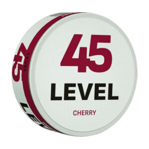Level Cherry 29.3mg Nicotine Pouches — 29.3mg nicotine per pouch, slim format, 20 pouches