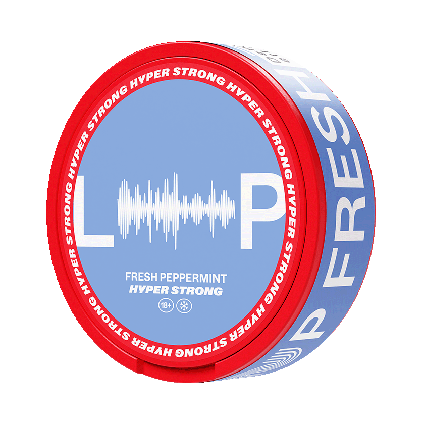 Loop Fresh Peppermint Hyper Strong — 14.8mg nicotine per pouch, slim format, 20 pouches