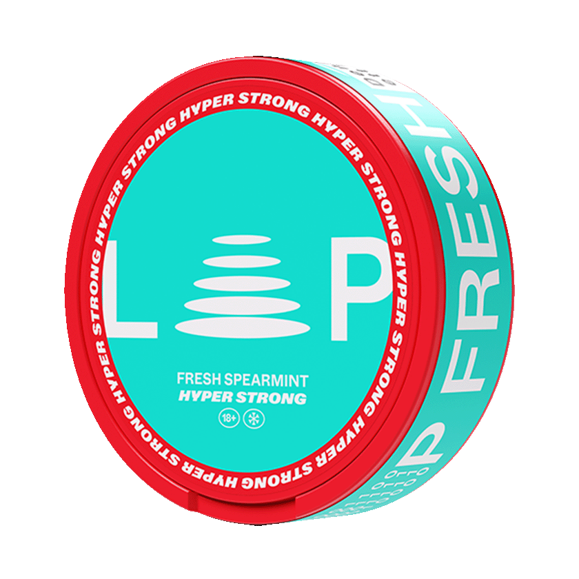 Loop Fresh Spearmint Hyper Strong — 14.8mg nicotine per pouch, slim format, 20 pouches