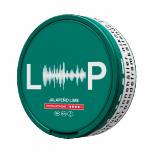 Loop Jalapeño Lime Extra Strong — 11.8mg nicotine per pouch, slim format, 20 pouches