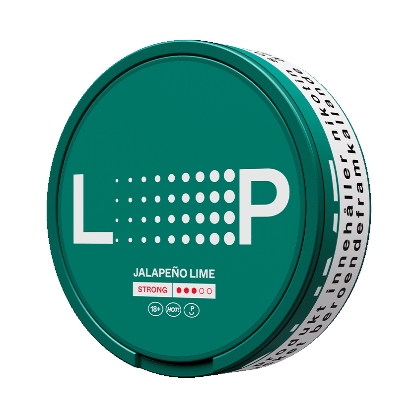 Loop Jalapeño Lime Strong — 8.9mg nicotine per pouch, slim format, 20 pouches