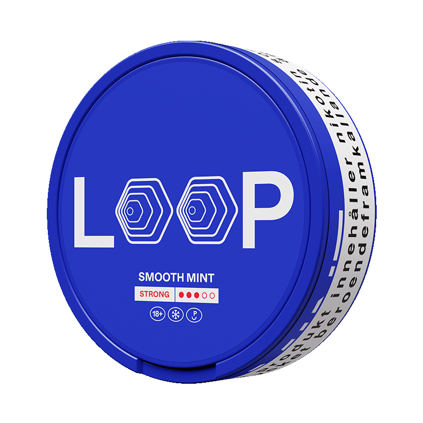 Loop Smooth Mint Strong — 8.9mg nicotine per pouch, slim format, 20 pouches