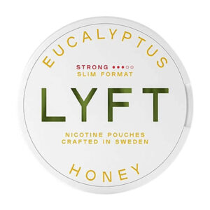 Lyft Eucalyptus Honey 9.8mg Nicotine Pouches — 9.8mg nicotine per pouch, slim format, 24 pouches