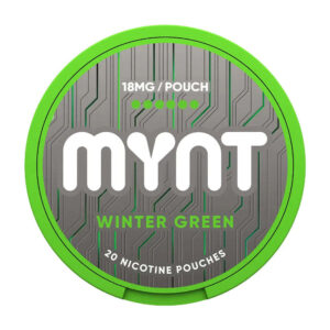MYNT Winter Green 18mg Nicotine Pouches — 18mg nicotine per pouch, slim format, 20 pouches